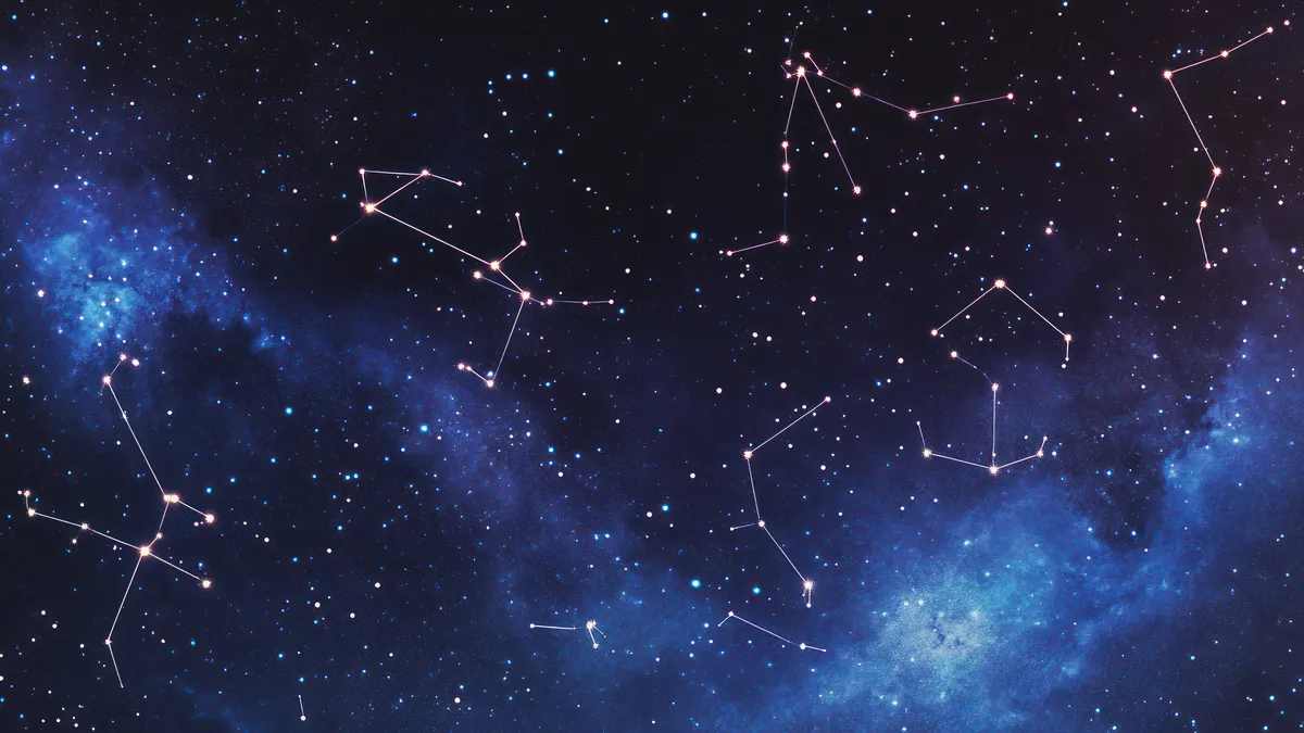 career change at 55: zodiac constellations starry sky illustration for this article