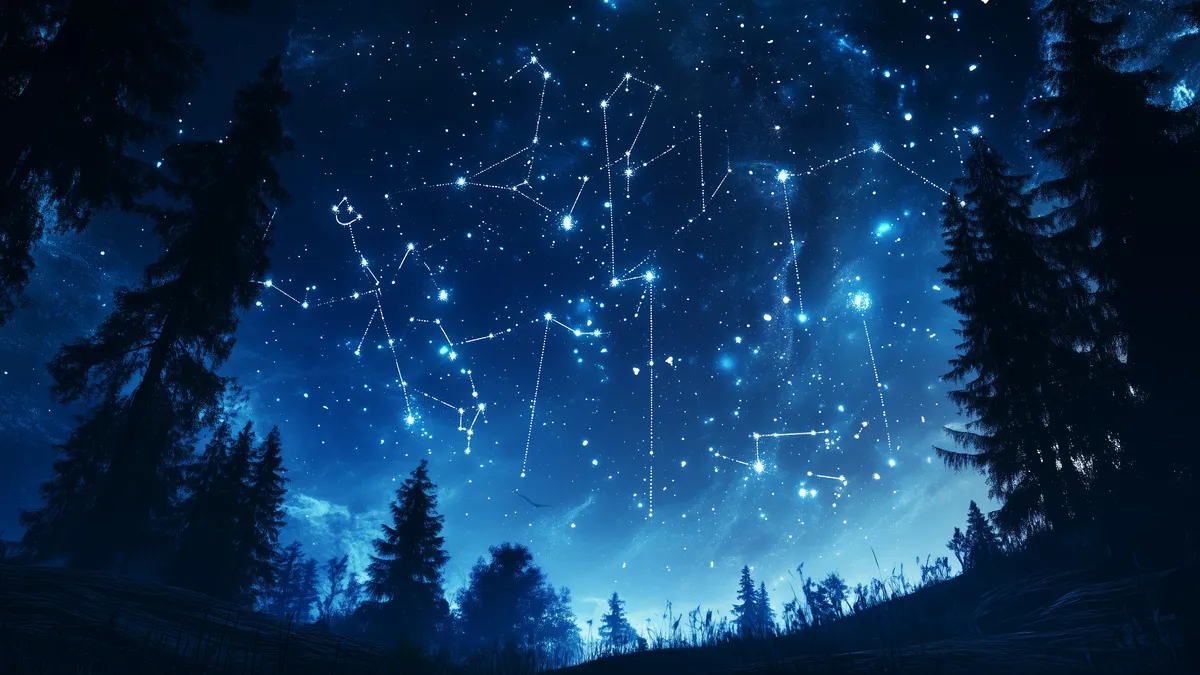 second saturn return: constellations night sky stars illustration