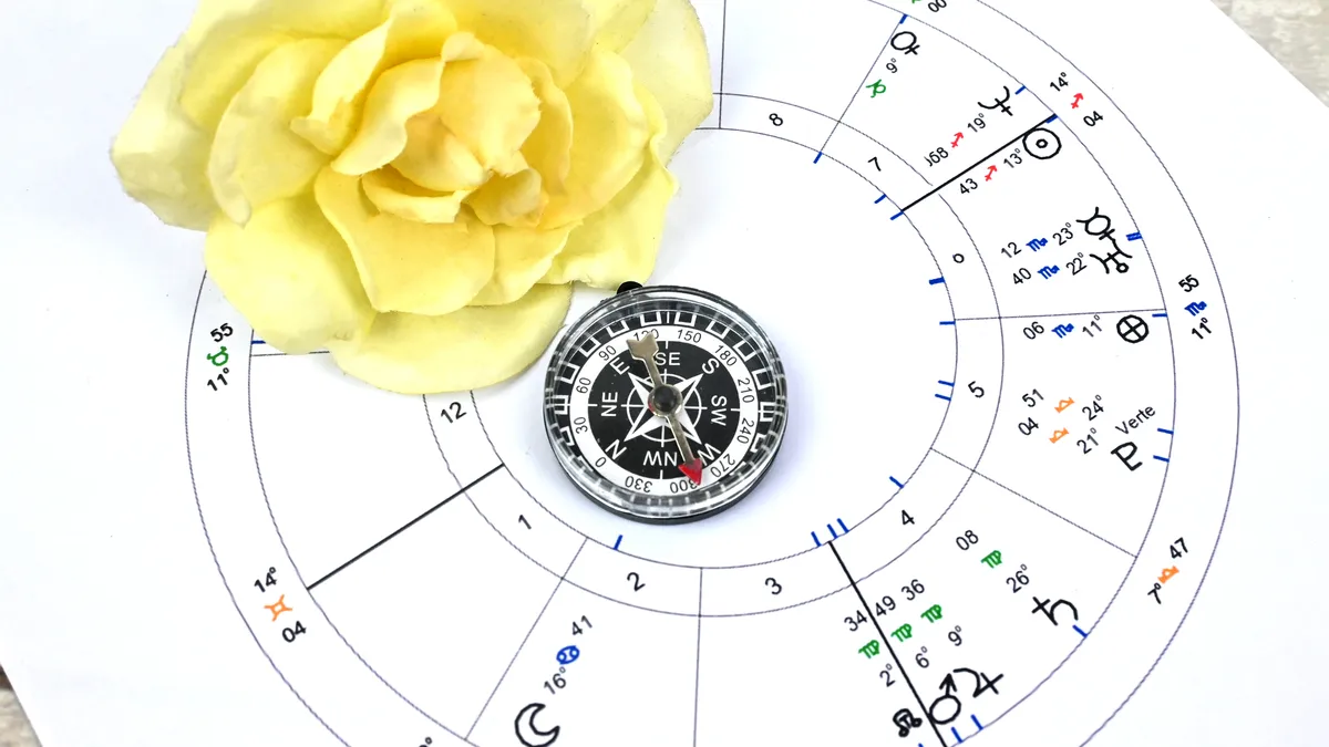 starting over at 40: zodiac wheel astrology chart illustration